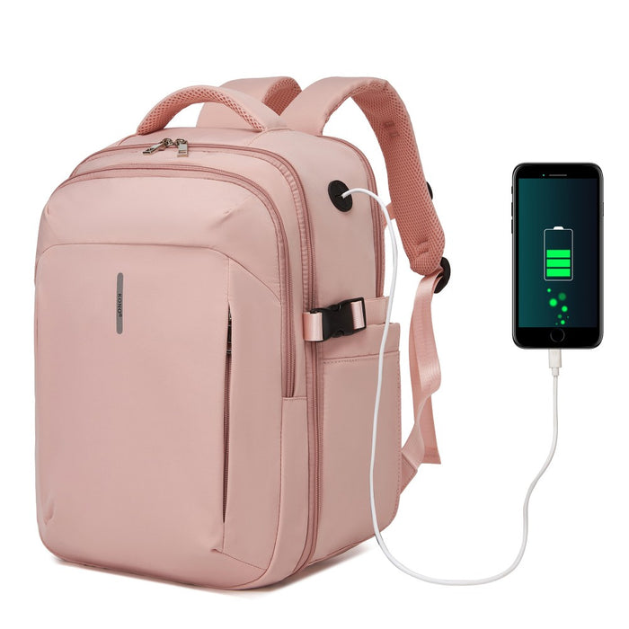 Cabin Approved Carry-On Backpack, Water-Resistant 15.6-Inch Laptop Travel Rucksack with Wet/Dry Separation Pouch – Pink