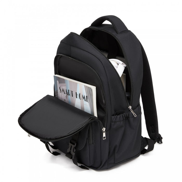 Water-Resistant Kids Backpack with Padded Laptop Sleeve and Multi-Pocket Organisation – Black