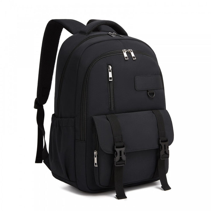 Water-Resistant Kids Backpack with Padded Laptop Sleeve and Multi-Pocket Organisation – Black