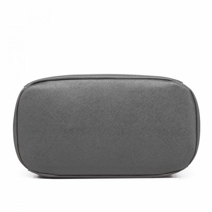 PU Leather Backpack Secure Daypack with Magnetic Snap Closure PU Leather Travel Bag – Grey