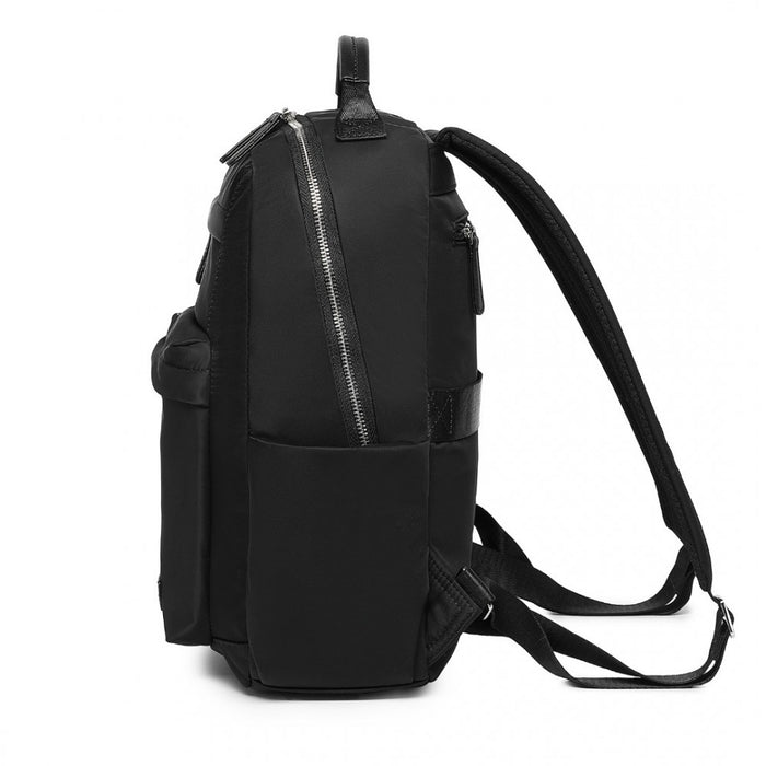 Backpack with Laptop Sleeve, Multiple Pockets and Trolley Sleeve – Black
