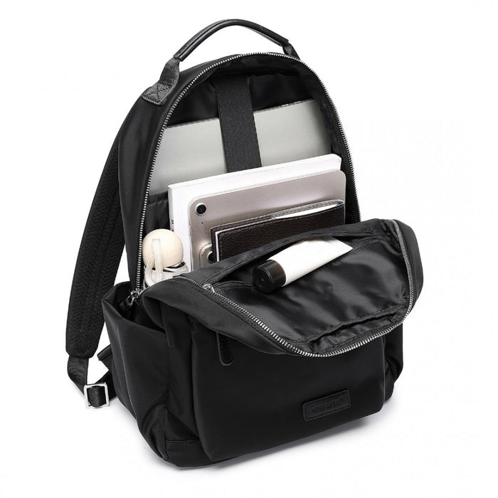 Backpack with Laptop Sleeve, Multiple Pockets and Trolley Sleeve – Black