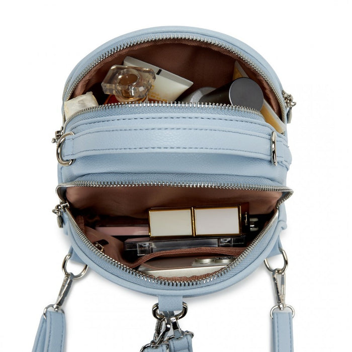 Convertible Mini Backpack for Women – PU Leather 3-in-1 Small Handbag, Crossbody Bag and Shoulder Backpack – Blue