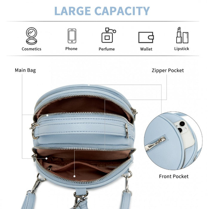 Convertible Mini Backpack for Women – PU Leather 3-in-1 Small Handbag, Crossbody Bag and Shoulder Backpack – Blue