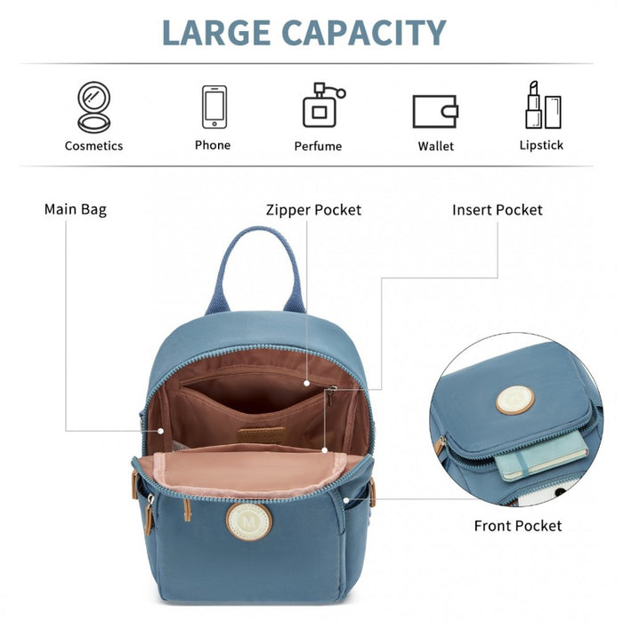 3-in-1 Convertible Backpack with Removable Long Strap and Shoulder/Crossbody Carry – BPM2451 – Blue