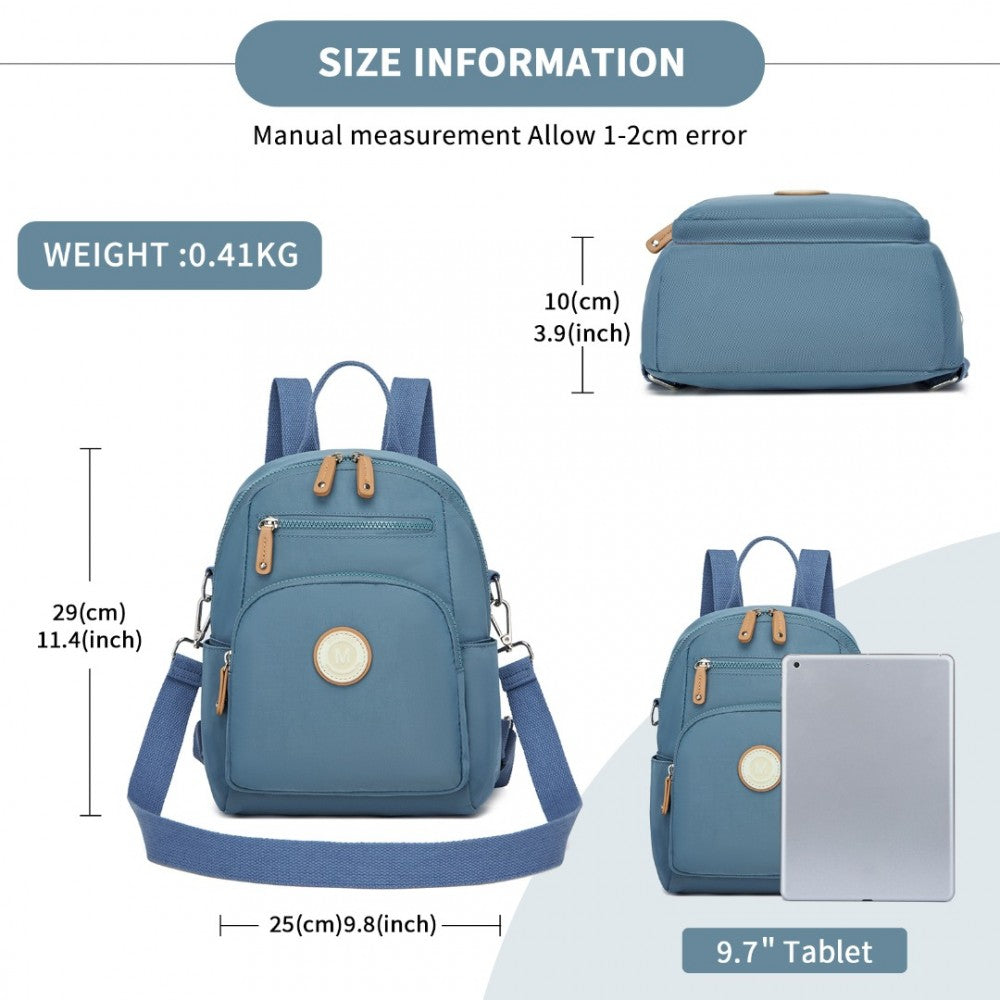 3-in-1 Convertible Backpack with Removable Long Strap and Shoulder/Crossbody Carry – BPM2451 – Blue