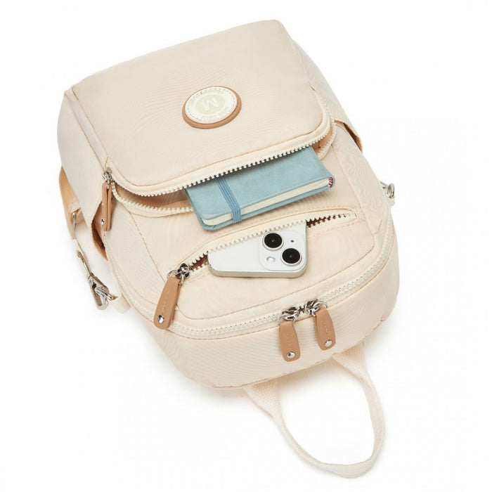 3-in-1 Convertible Backpack with Removable Long Strap and Shoulder/Crossbody Carry – BPM2451 – Beige