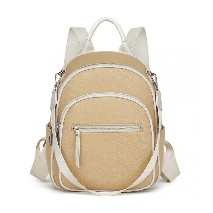 PU Leather Convertible Backpack with Crossbody Carry with Multiple Pockets – Yellow