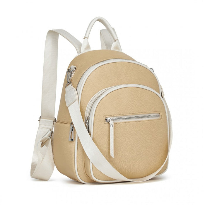 PU Leather Convertible Backpack with Crossbody Carry with Multiple Pockets – Yellow