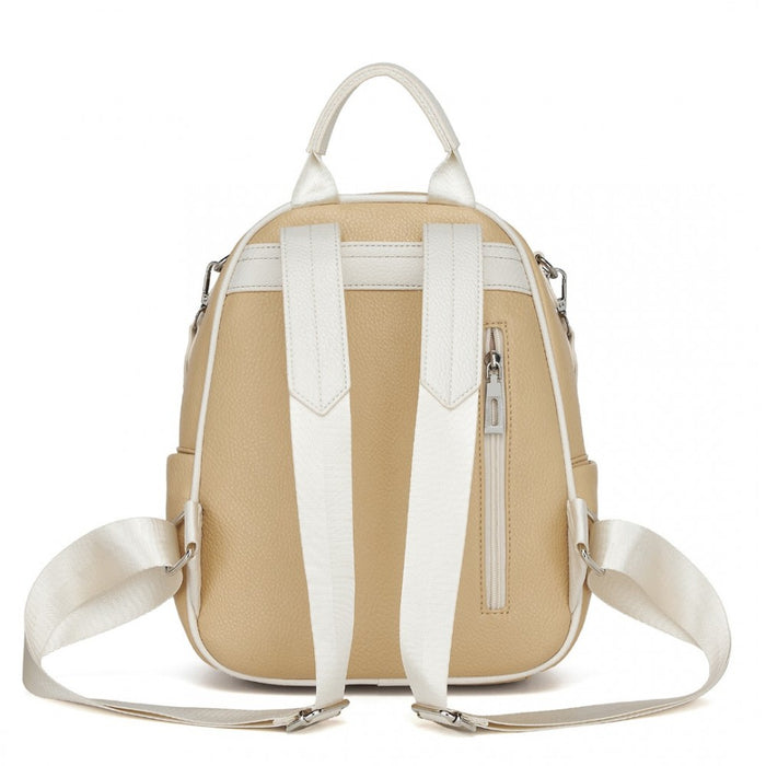 PU Leather Convertible Backpack with Crossbody Carry with Multiple Pockets – Yellow