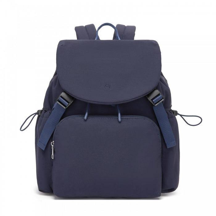 Lightweight Nylon Drawstring Backpack with 13-Inch Laptop Sleeve – Navy