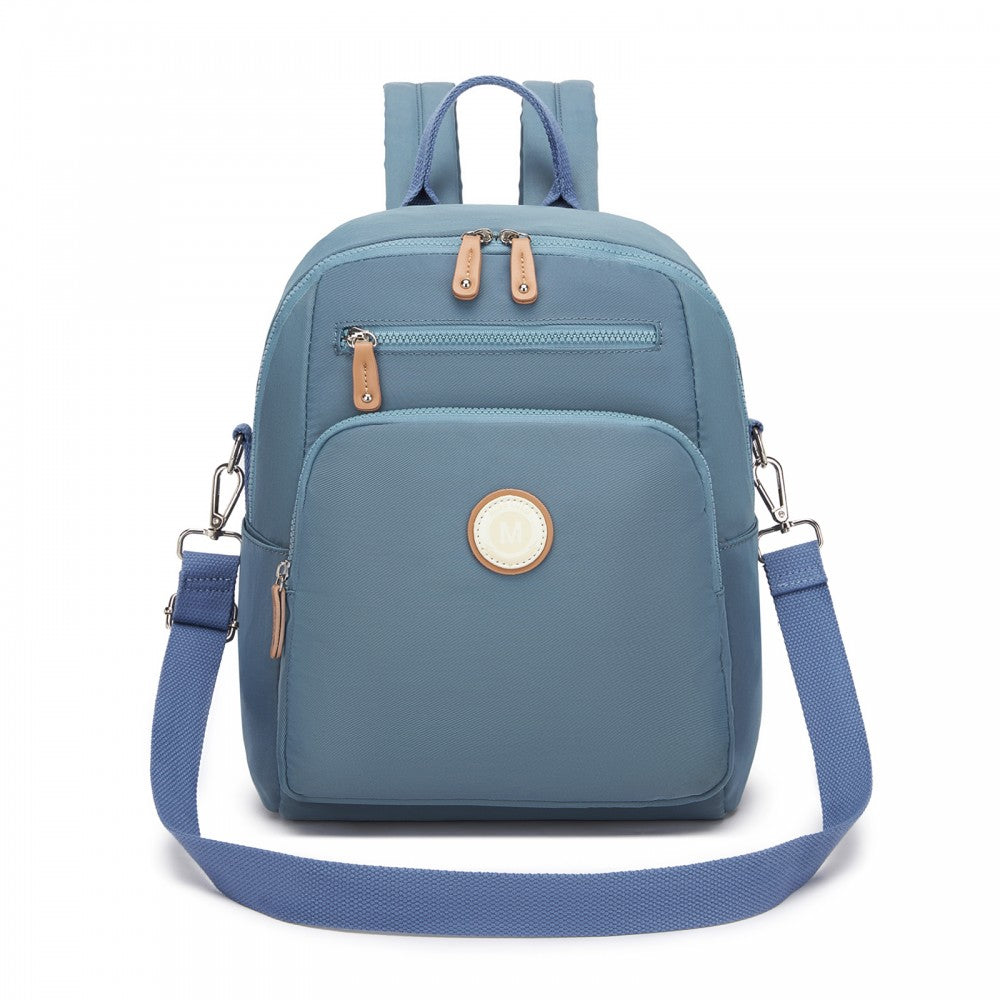 Women's Backpack, Water-Resistant Nylon Convertible Shoulder and Crossbody Bag – Blue