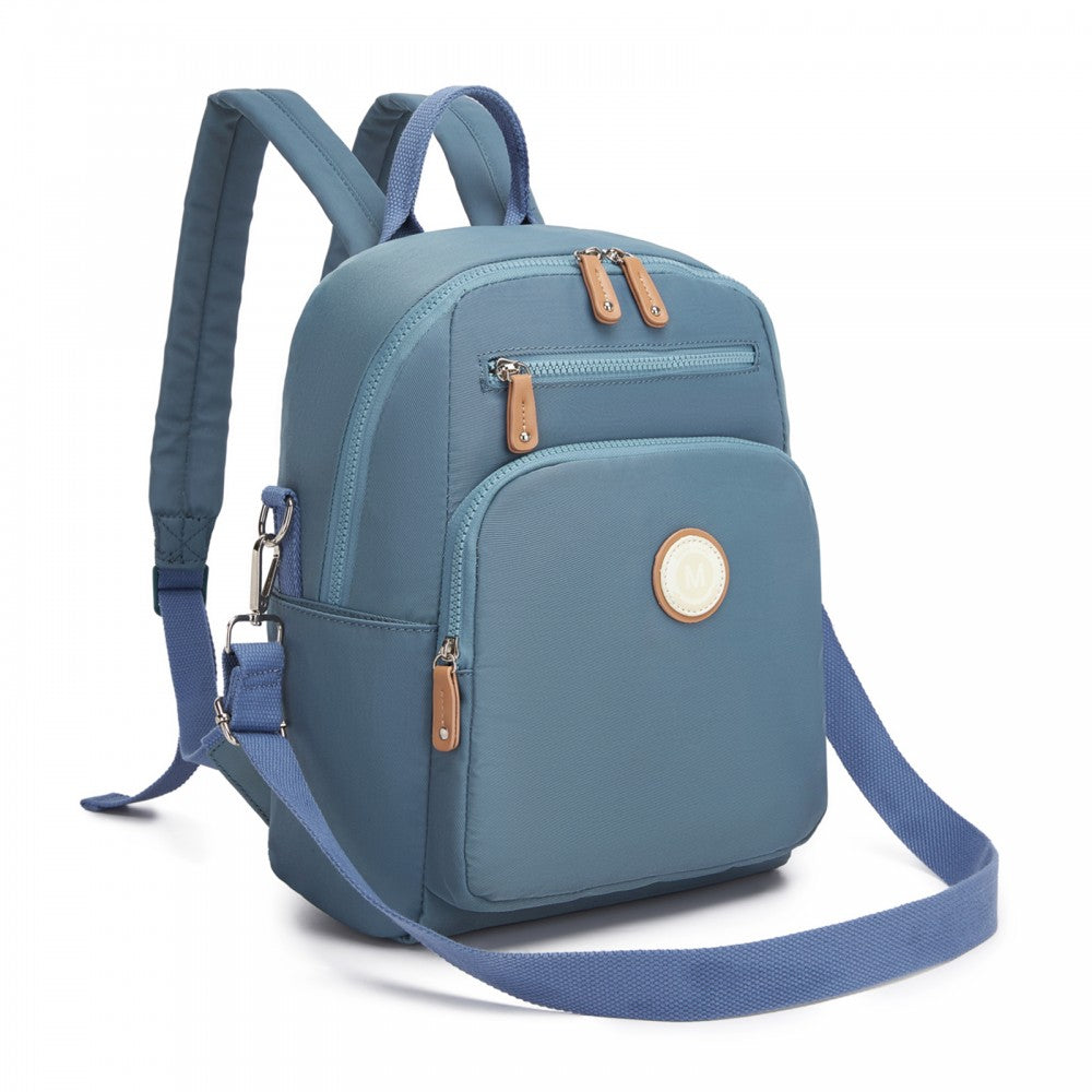 Women's Backpack, Water-Resistant Nylon Convertible Shoulder and Crossbody Bag – Blue