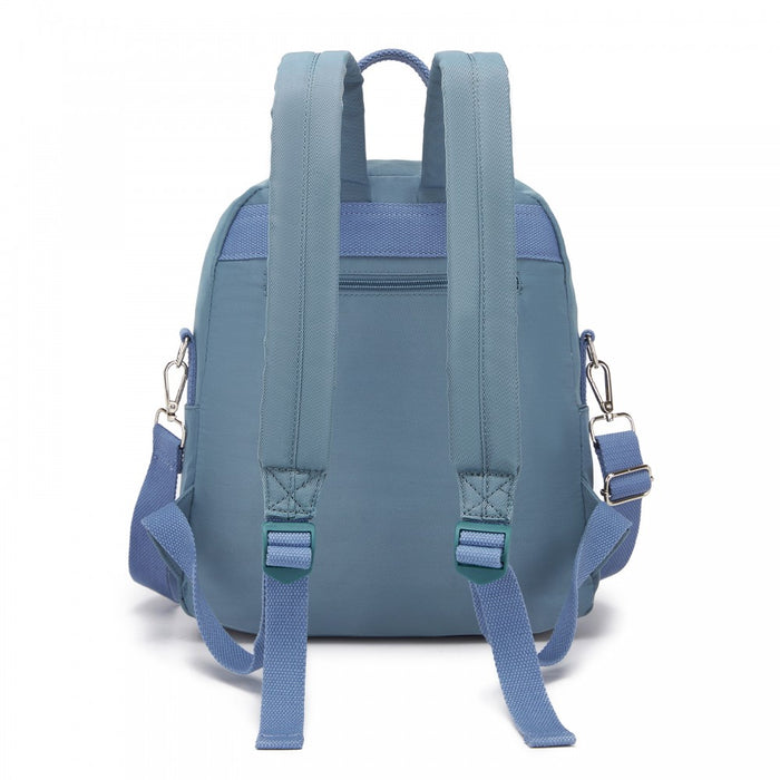 Women's Backpack, Water-Resistant Nylon Convertible Shoulder and Crossbody Bag – Blue