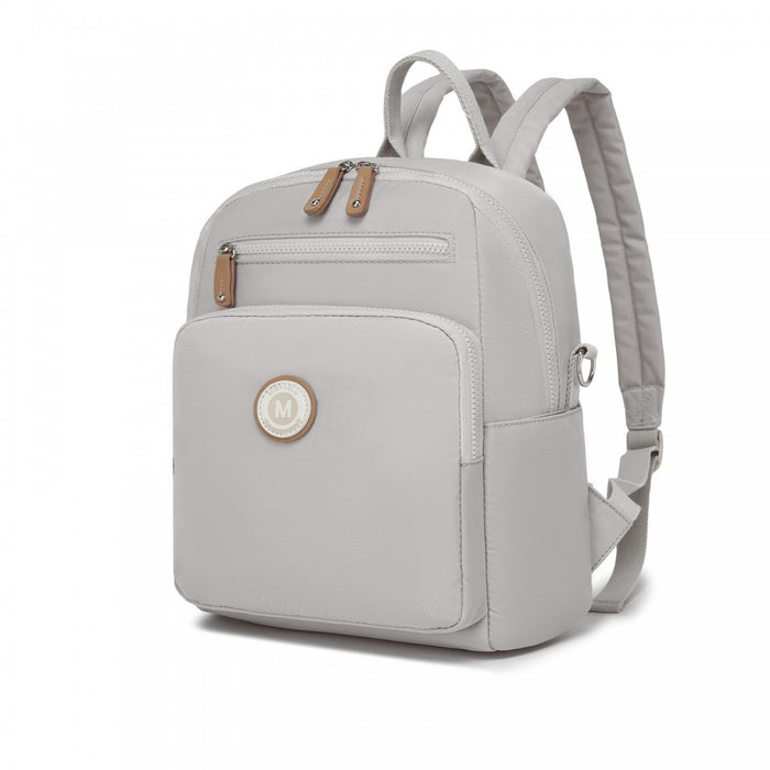 Women's Backpack, Water-Resistant Nylon Convertible Shoulder and Crossbody Bag – Light Grey