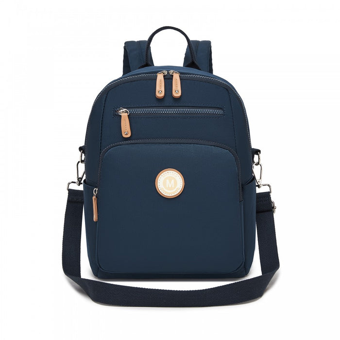 Women's Backpack, Water-Resistant Nylon Convertible Shoulder and Crossbody Bag – Navy