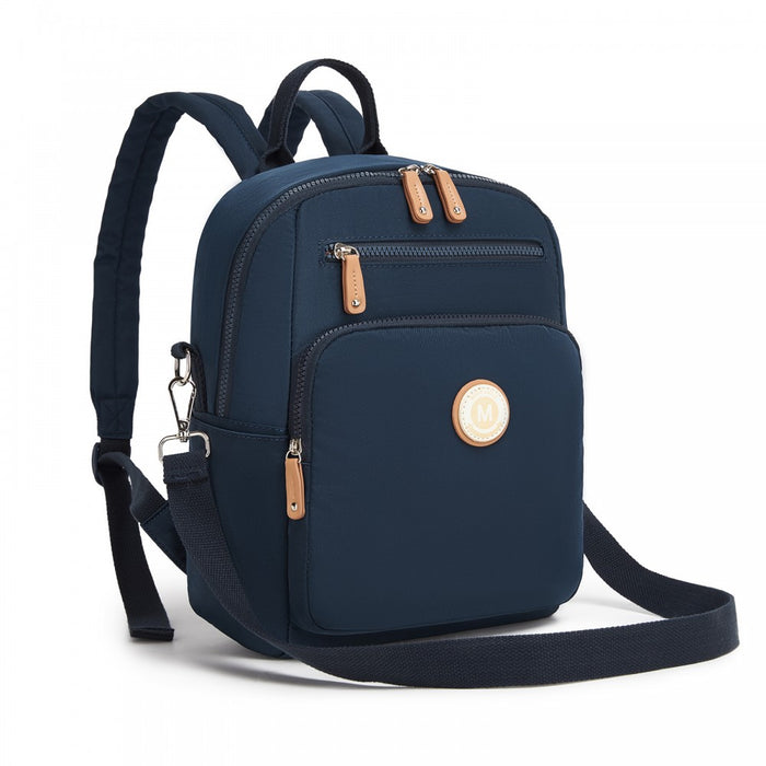 Women's Backpack, Water-Resistant Nylon Convertible Shoulder and Crossbody Bag – Navy