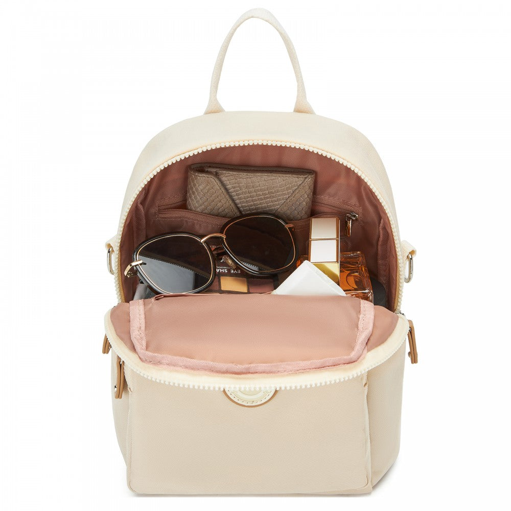 3-in-1 Convertible Backpack with Removable Long Strap and Shoulder/Crossbody Carry – BPM2651 – Beige