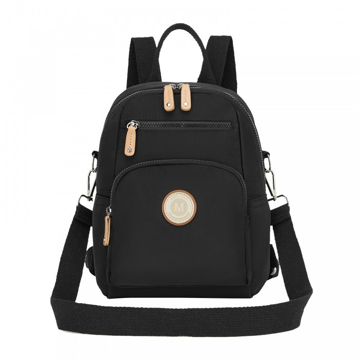 3-in-1 Convertible Backpack with Removable Long Strap and Shoulder/Crossbody Carry – BPM2651 – Black
