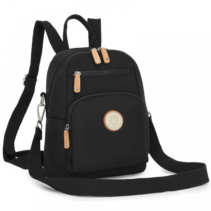 3-in-1 Convertible Backpack with Removable Long Strap and Shoulder/Crossbody Carry – BPM2651 – Black