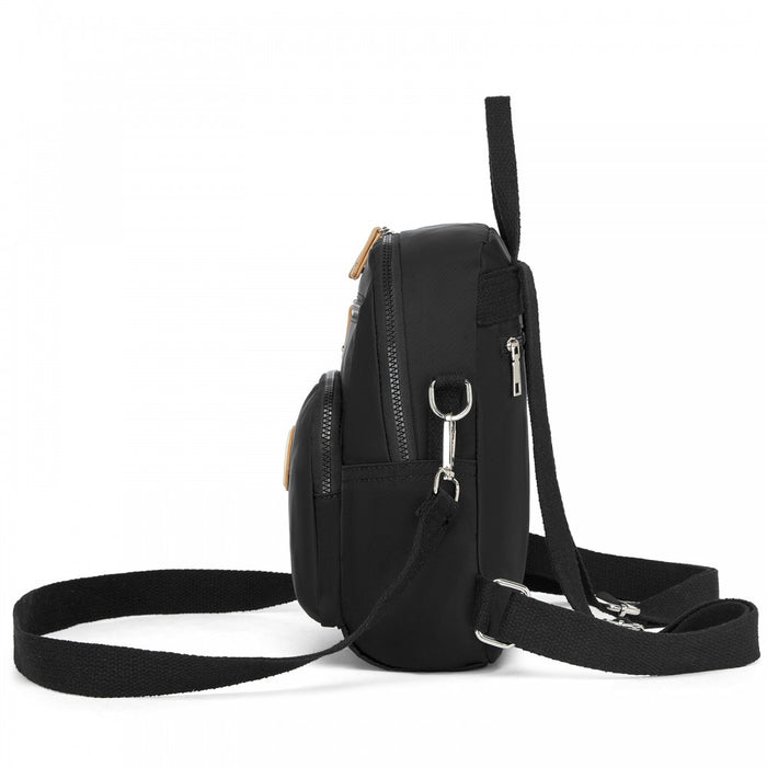 3-in-1 Convertible Backpack with Removable Long Strap and Shoulder/Crossbody Carry – BPM2651 – Black