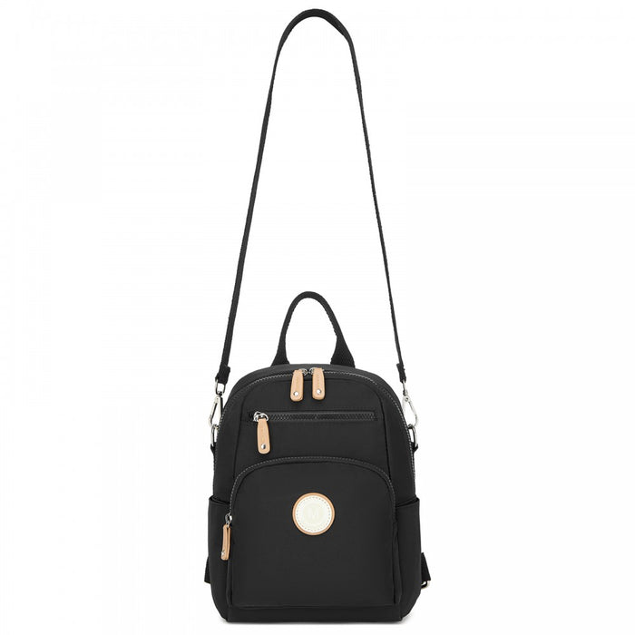 3-in-1 Convertible Backpack with Removable Long Strap and Shoulder/Crossbody Carry – BPM2651 – Black