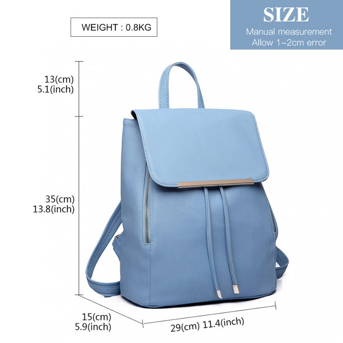 PU Leather Fashion Backpack – Light Blue
