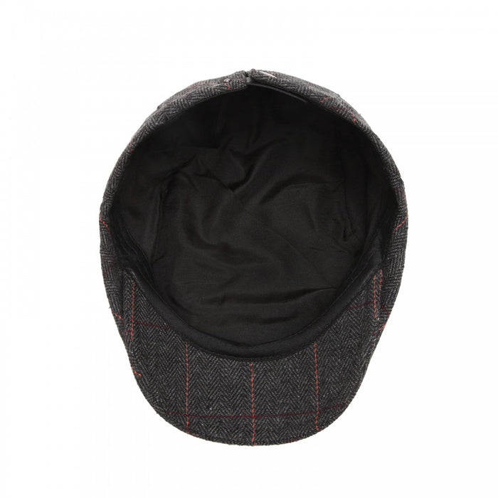 Cap-1 – Men's Newsboy Baker Boy Herringbone Flat Cap Hat – Black