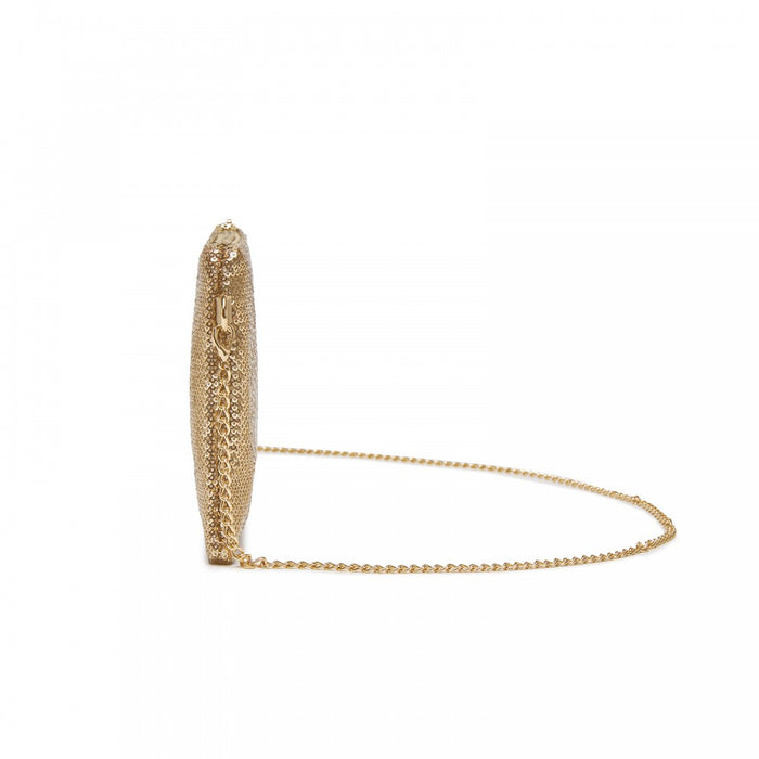 Glam Sparkle Sequin Evening Clutch-Sleek, Shimmering Wristlet and Crossbody – Light Gold