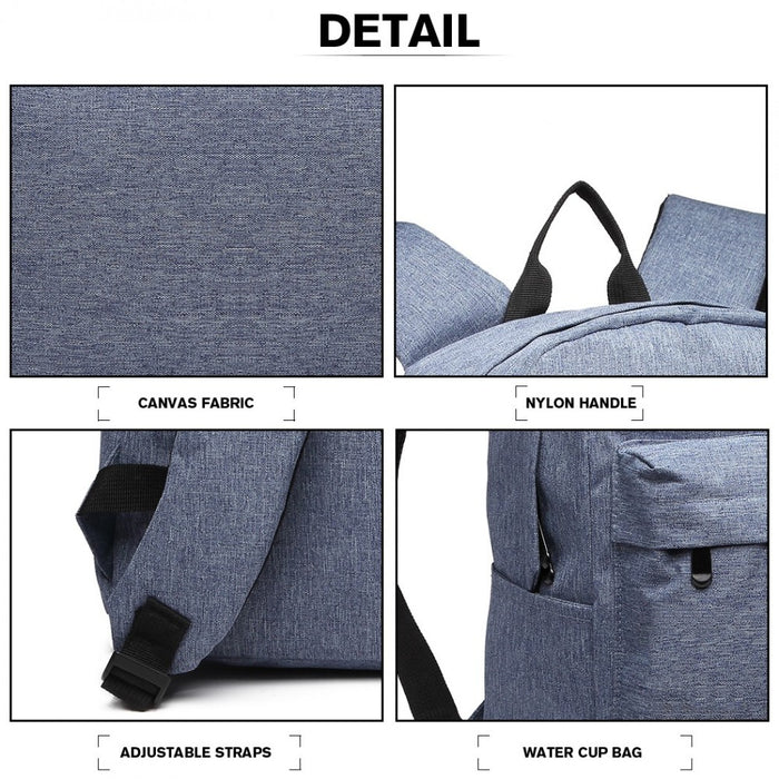 Polyester Everyday Backpack with Design – Blue