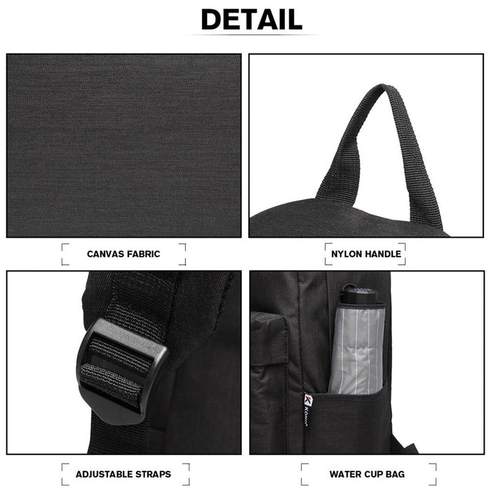 Polyester Everyday Backpack with Design – Black