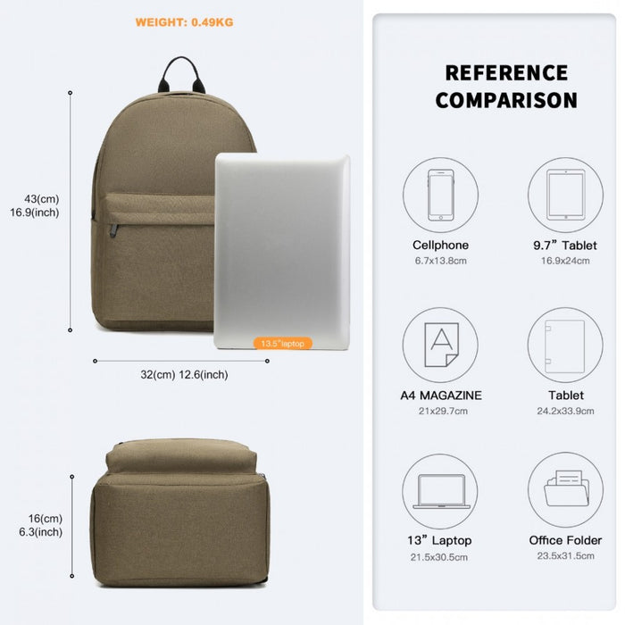 Polyester Everyday Backpack with Design – Brown