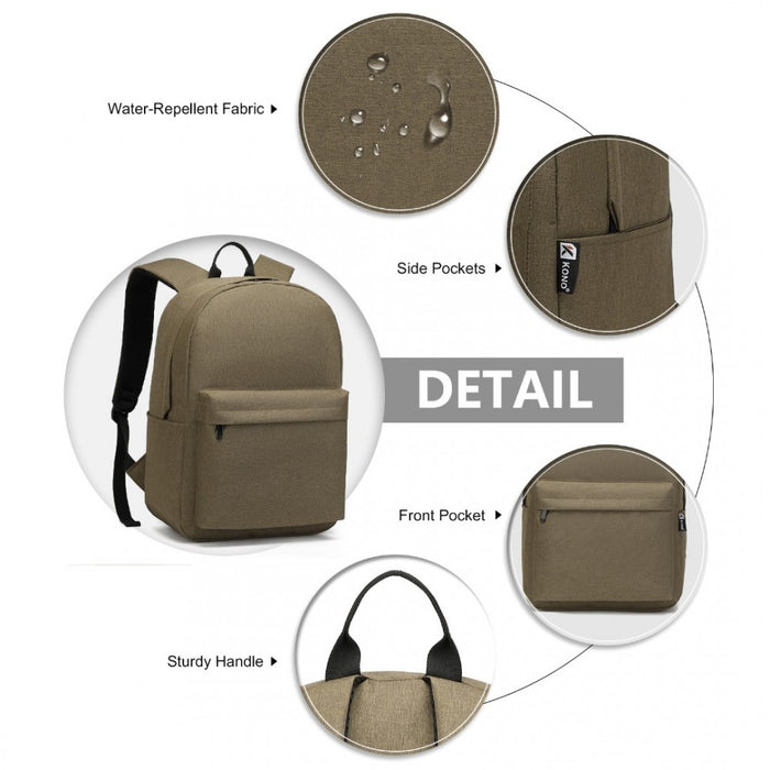 Polyester Everyday Backpack with Design – Brown