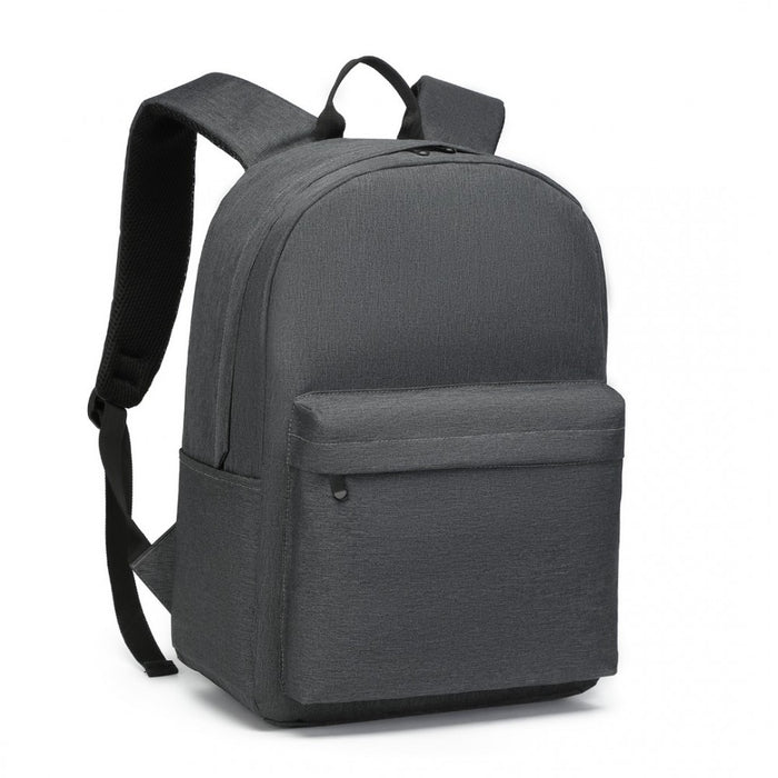 Polyester Everyday Backpack with Design – Dark Grey