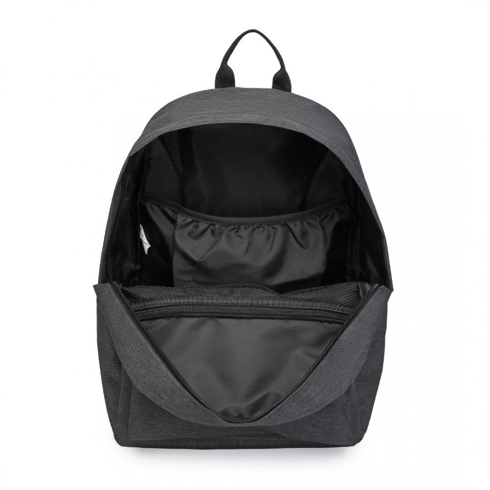 Polyester Everyday Backpack with Design – Dark Grey