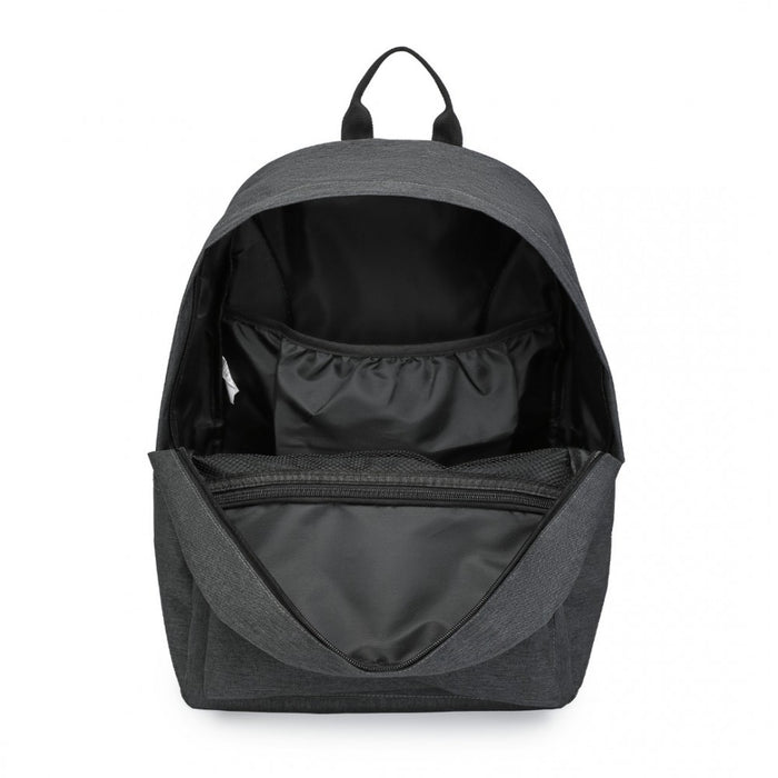 Polyester Everyday Backpack with Design – Dark Grey