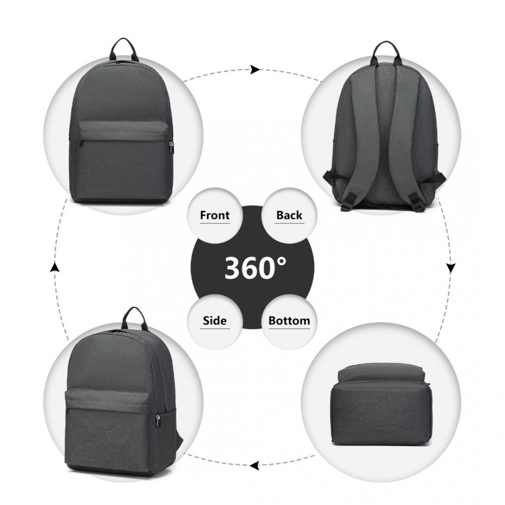 Polyester Everyday Backpack with Design – Dark Grey
