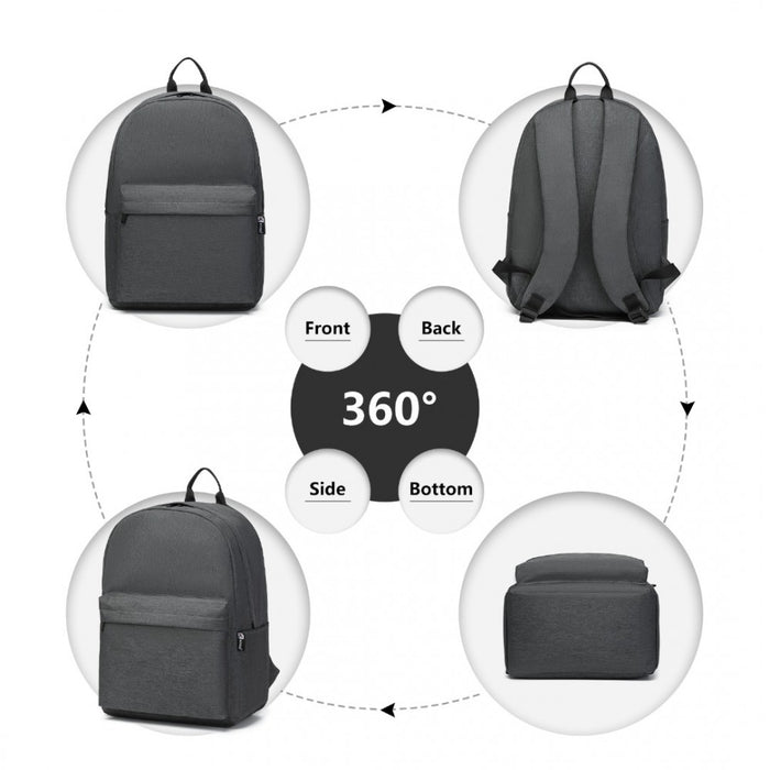 Polyester Everyday Backpack with Design – Dark Grey