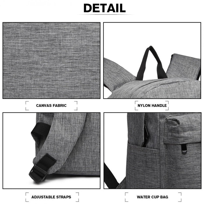 Polyester Everyday Backpack with Design – Grey
