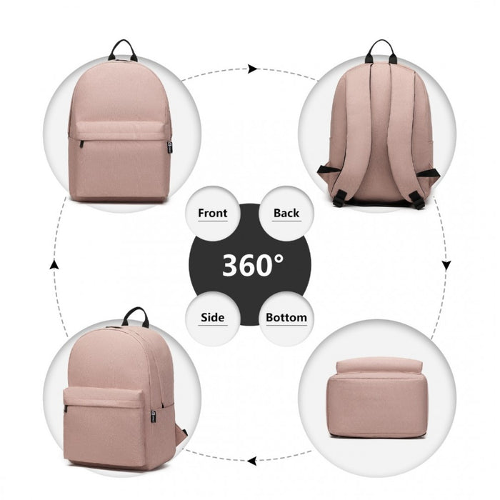 Polyester Everyday Backpack with Design – Pink