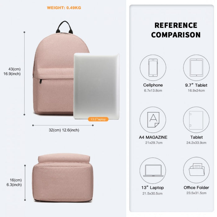 Polyester Everyday Backpack with Design – Pink