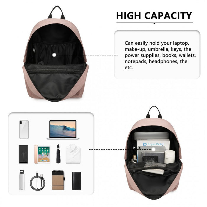 Polyester Everyday Backpack with Design – Pink
