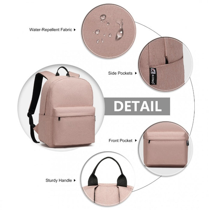 Polyester Everyday Backpack with Design – Pink