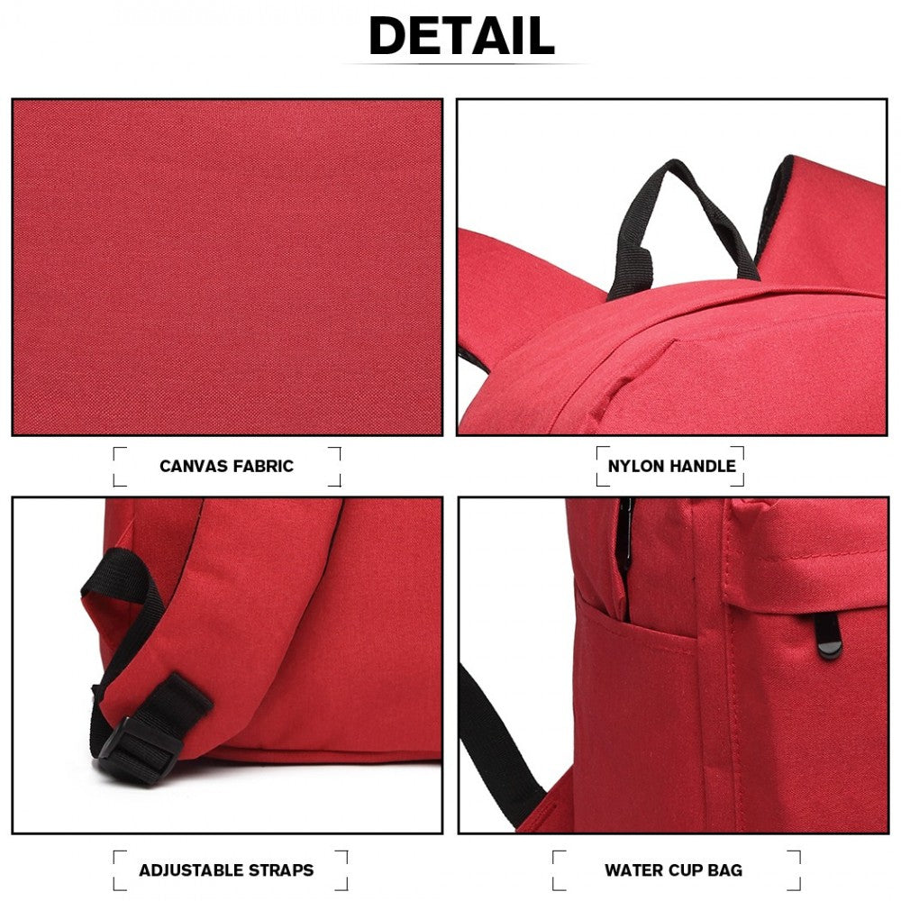 Polyester Everyday Backpack with Design – Red