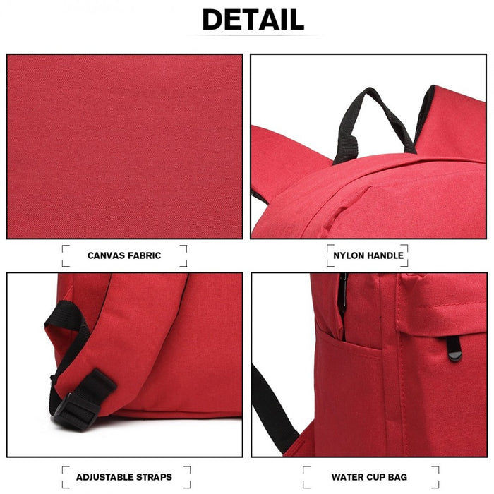 Polyester Everyday Backpack with Design – Red