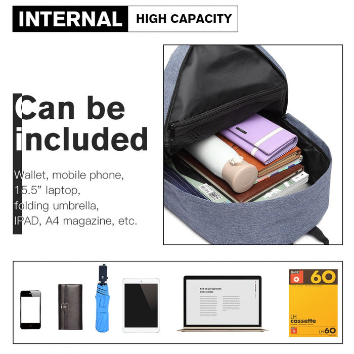 Polyester Everyday Backpack with Design – Blue