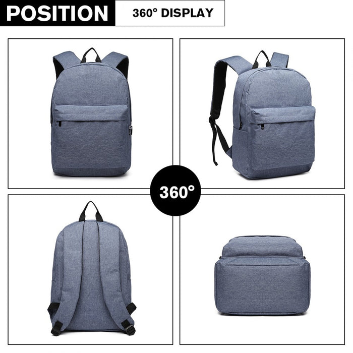 Polyester Everyday Backpack with Design – Blue