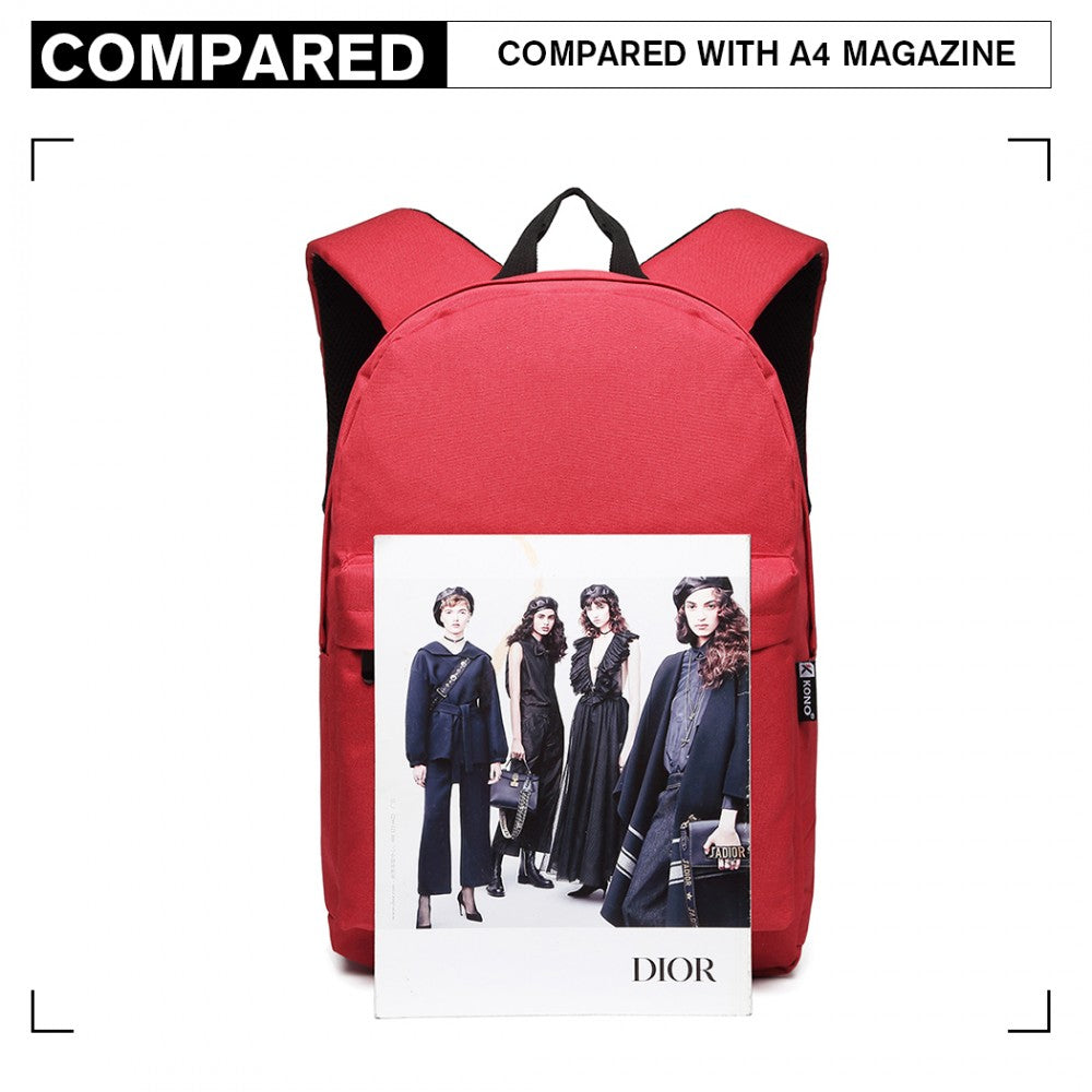Polyester Everyday Backpack with Design – Red
