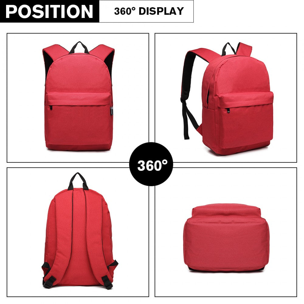 Polyester Everyday Backpack with Design – Red