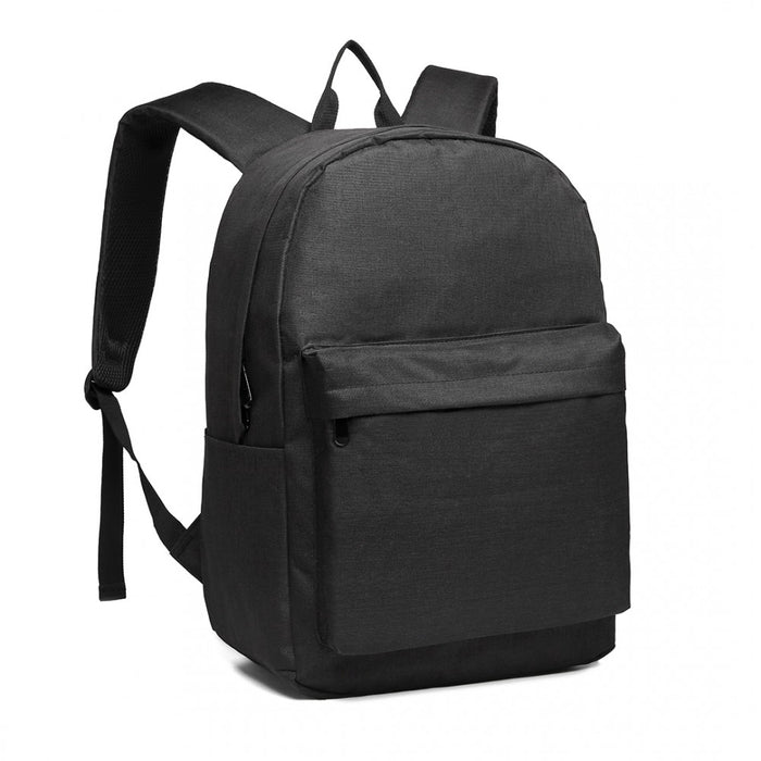 Polyester Everyday Backpack with Design – Black